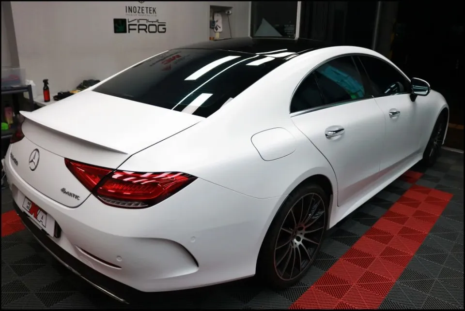 Mercedes-Benz CLS vinyl wrap - Mercedes-Benz CLS Vinyl Wrap Review — Satin White Full Wrap photo 4