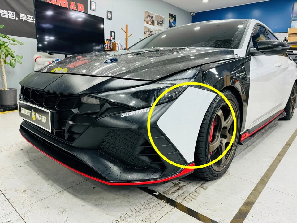 Hyundai Elantra Nのカーラッピング事例|費用目安・仕上がり 施工写真 3-2