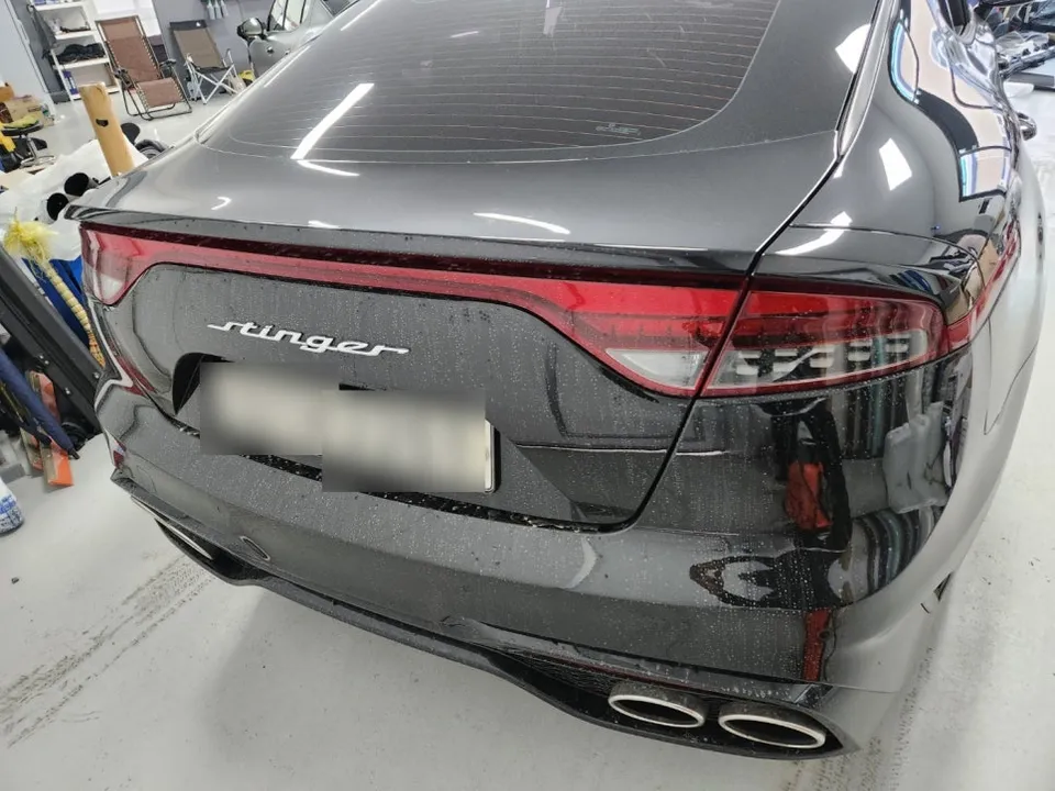 Kia Stingerのカーラッピング事例|クローム除去とスモークPPF 施工写真 4-1