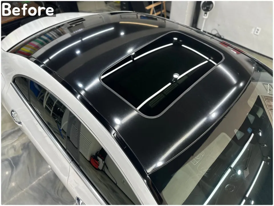 Mercedes-Benz CLS 400D vinyl wrap - Mercedes-Benz CLS Vinyl Wrap Review: Gloss Black Roof Refresh photo 4