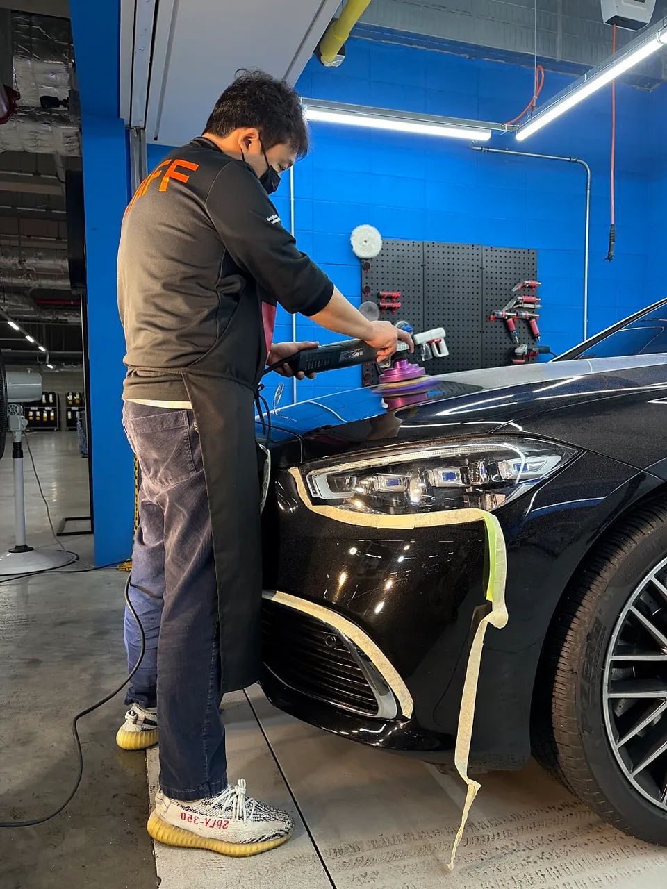 Mercedes-Benz S-Classのガラスコーティング事例 施工写真 3-2