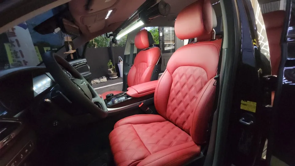 Genesis EQ900 Interior Customization Review: Red Diamond Stitch After