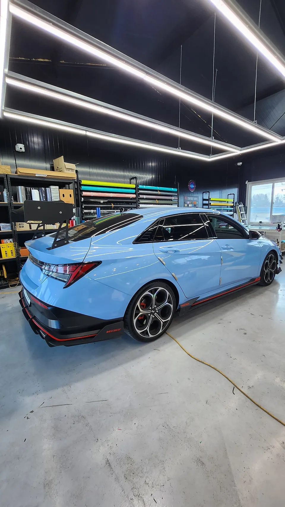 Hyundai Elantra Nのカーラッピング事例｜個性を引き出すカスタム 施工写真 1-2