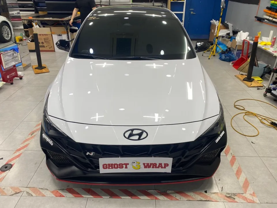 Hyundai Elantra Nのカーラッピング事例|費用目安・仕上がり 施工写真 1-3