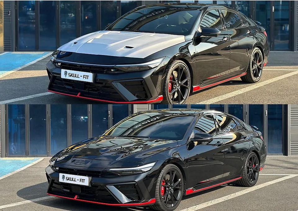 Hyundai Elantra Nのカーラッピング事例:FRPボンネットの艶出し施工 施工写真 1-1