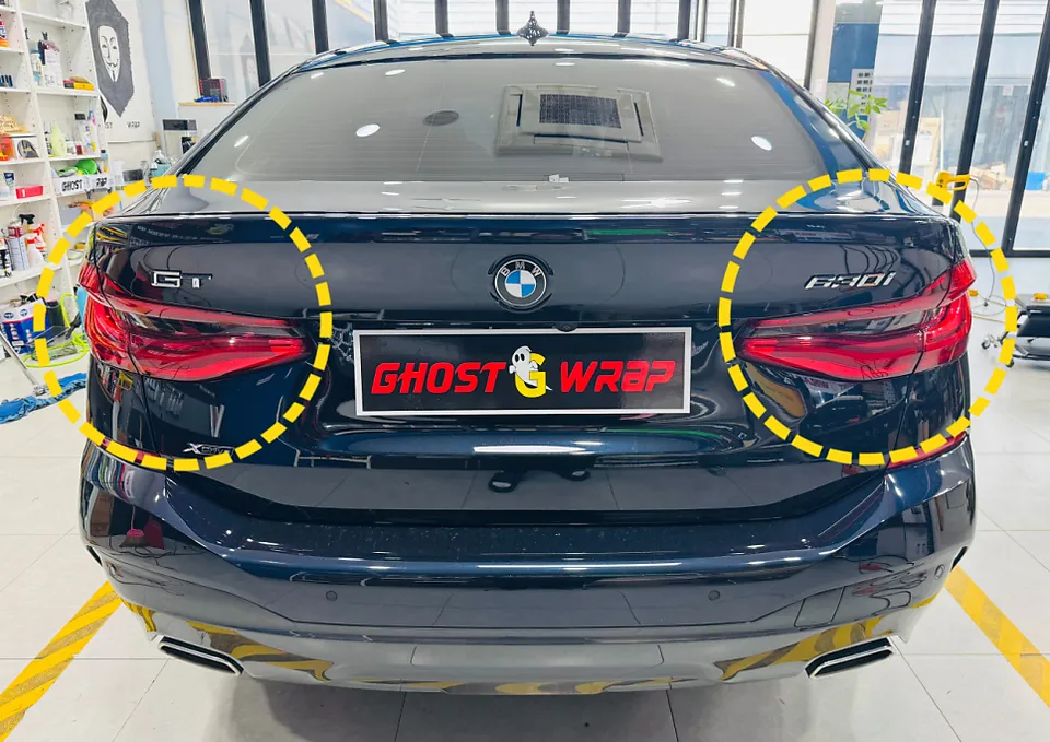 BMW 6 Series GTのヘッドライトPPF施工事例|変色フィルムで個性を演出 施工写真 3-1