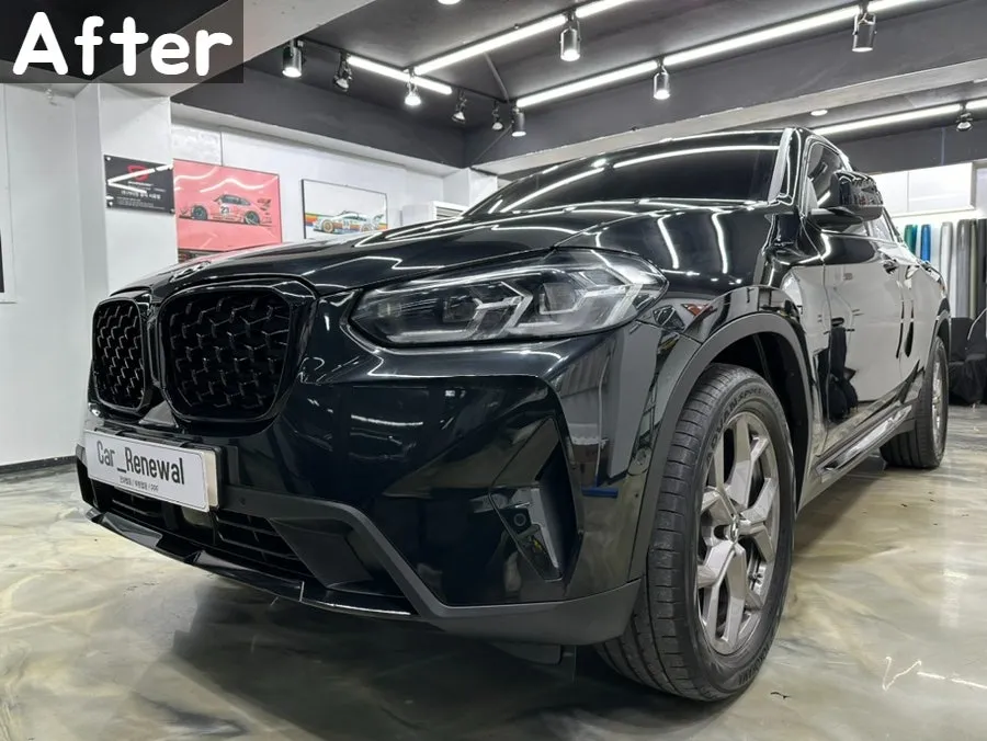 BMW X4 G02 カーラッピング事例｜オールブラック化で印象激変 施工写真 3-1