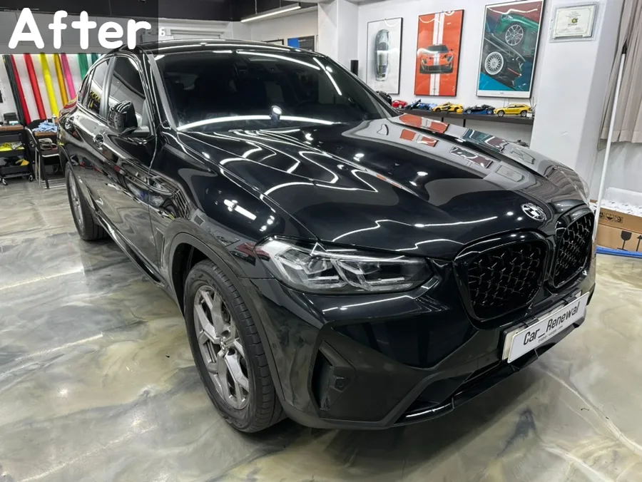BMW X4 G02 カーラッピング事例｜オールブラック化で印象激変 施工写真 2-2