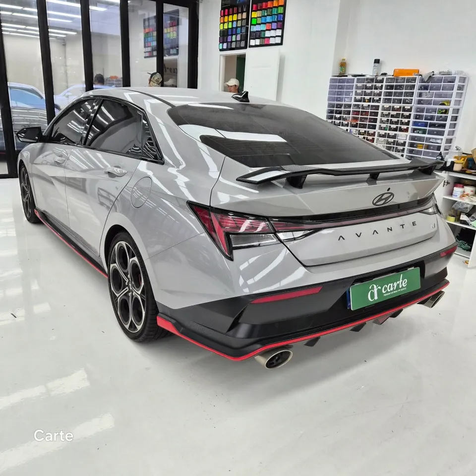 Hyundai Elantra Nのカーラッピング事例|費用目安・仕上がり 施工写真 3-1