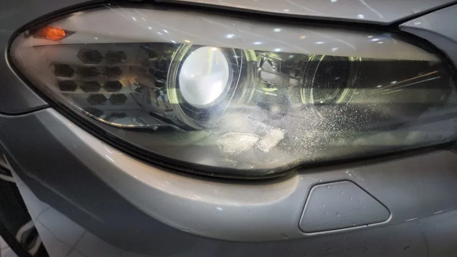 BMW 5 Series F10 body repair - BMW 5 Series F10 Headlight Repair Review photo 4