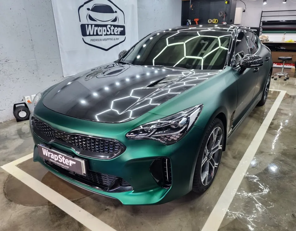 Kia Stinger vinyl wrap - Kia Stinger Venom Green Vinyl Wrap Review — Stunning Transformati photo 5