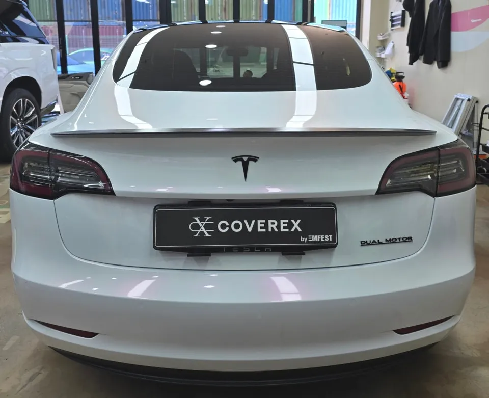 Tesla Model 3 vinyl wrap - Tesla Model 3 Vinyl Wrap Review: White Pink Pearl Finish photo 6