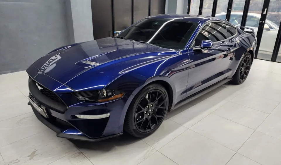 Ford Mustangのカーラッピング事例｜バイパーラインで個性を演出 施工写真 2-1