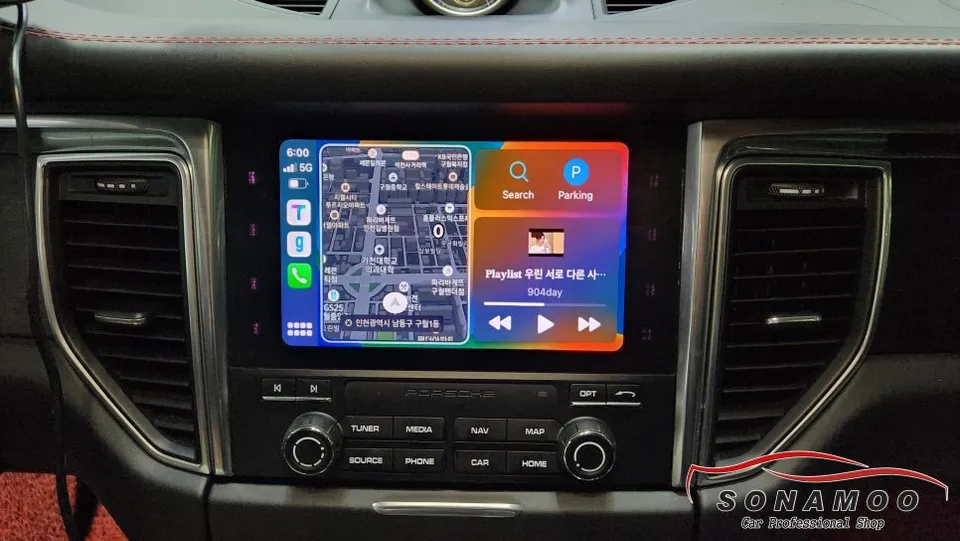 Porsche MacanのAndroid Auto・CarPlay取付事例 施工写真 1-3