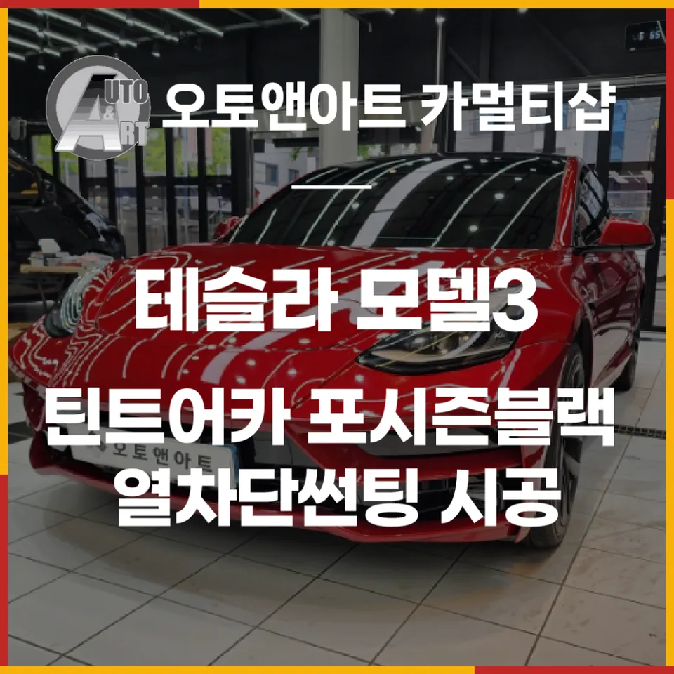 Tesla Model 3 window tinting installation result