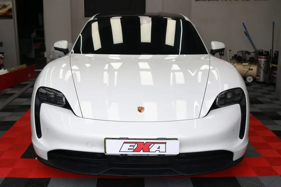 Porsche Taycan vinyl wrap installation result