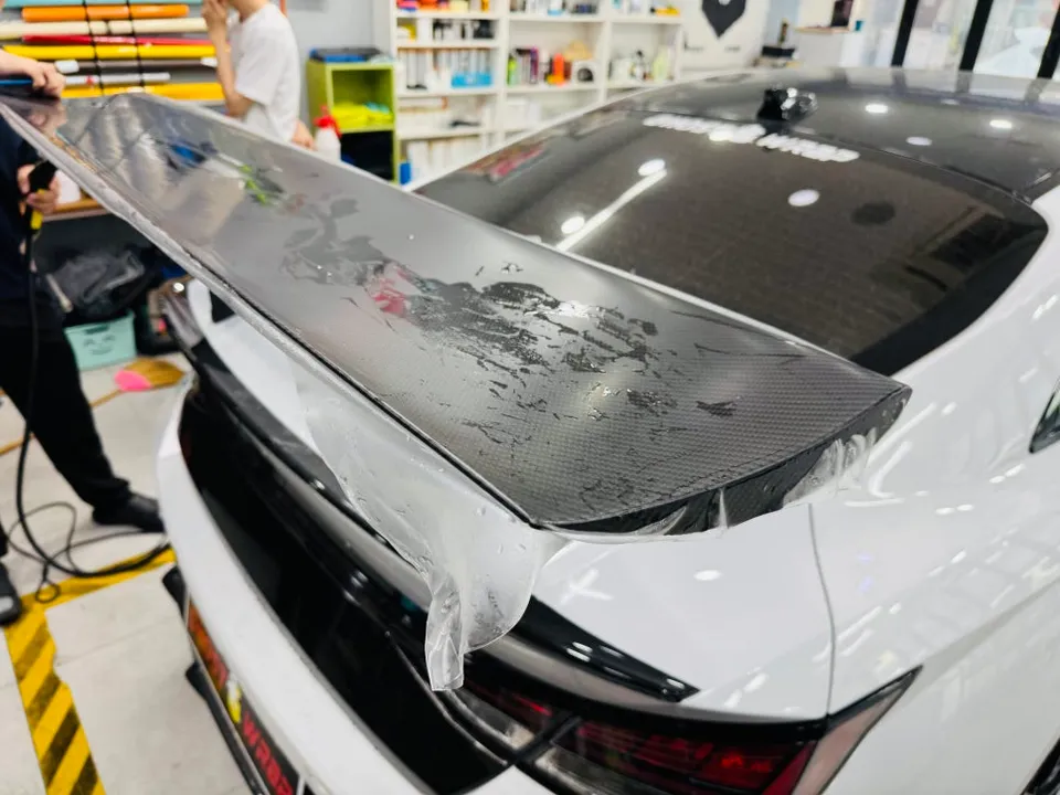 Hyundai Elantra NのPPF施工事例｜GTウイング保護 施工写真 4-1