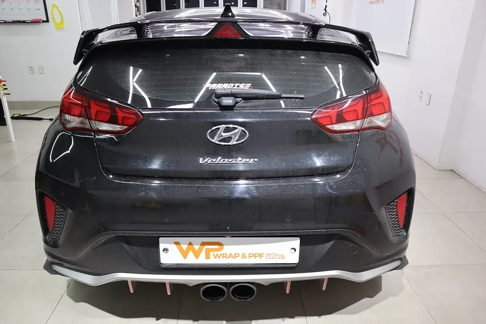 Hyundai Veloster JSのカーラッピング事例｜エメラルドグリーンクロム 施工写真 2-3