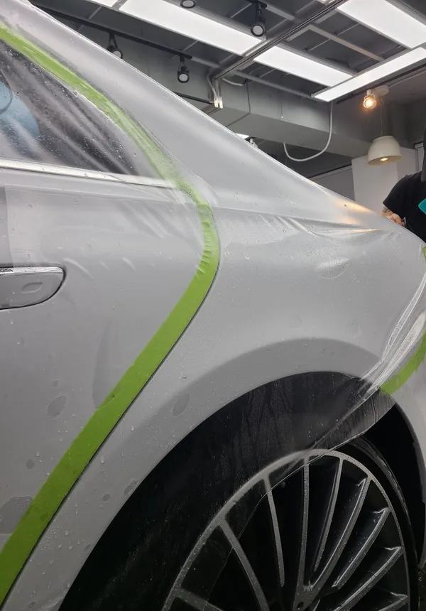 メルセデス・ベンツ Sクラス W223 PPF施工事例|無光カラー保護 施工写真 3-2