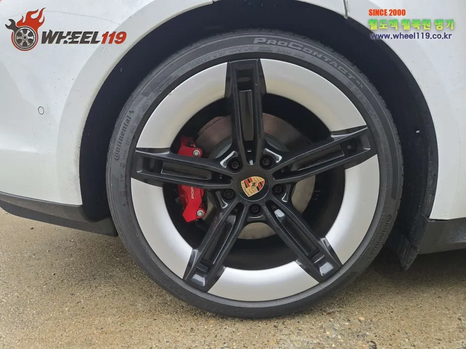 Porsche Taycan wheel repair installation result