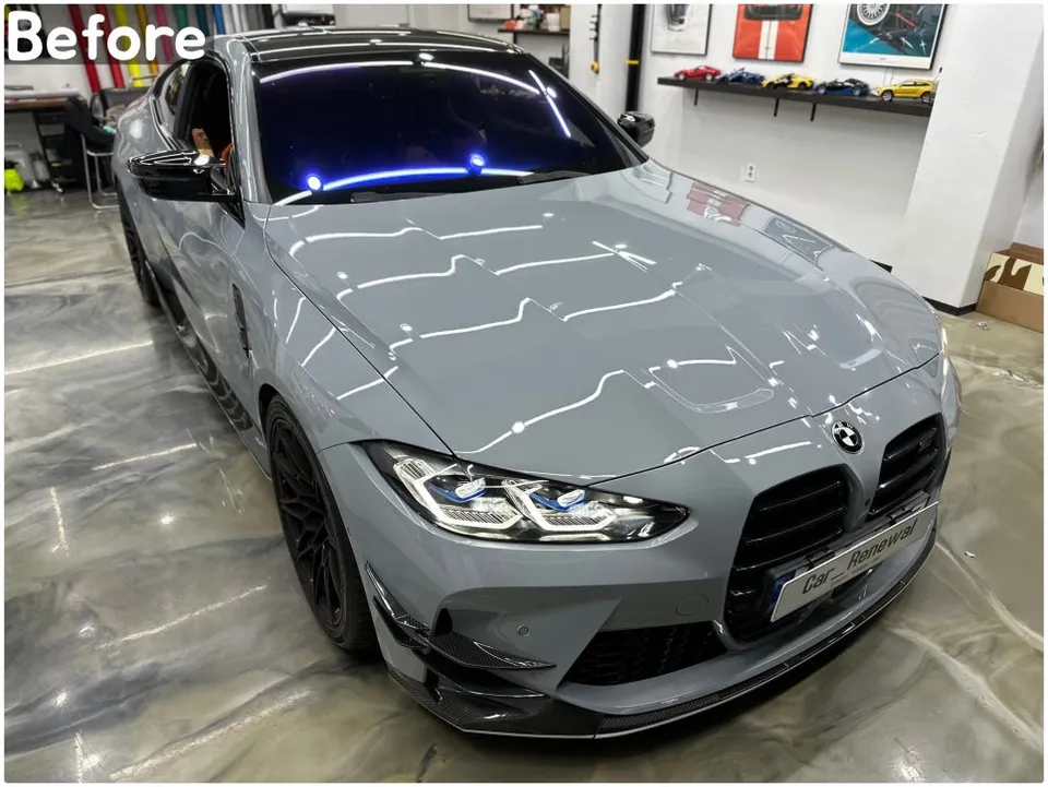 BMW M4 G82のカーラッピング事例|サテンブラックの変貌 施工写真 2-2