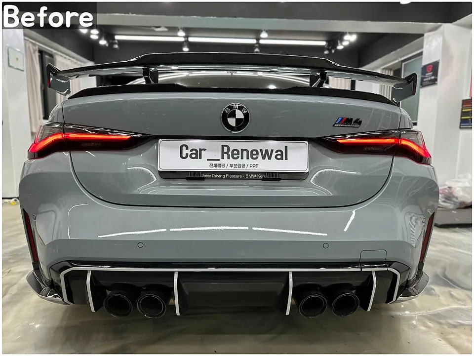 BMW M4 G82のカーラッピング事例|サテンブラックの変貌 施工写真 3-3