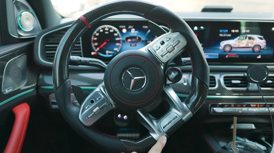 Mercedes-Benz GLE53 AMG Custom Steering Wheel Review photo 2