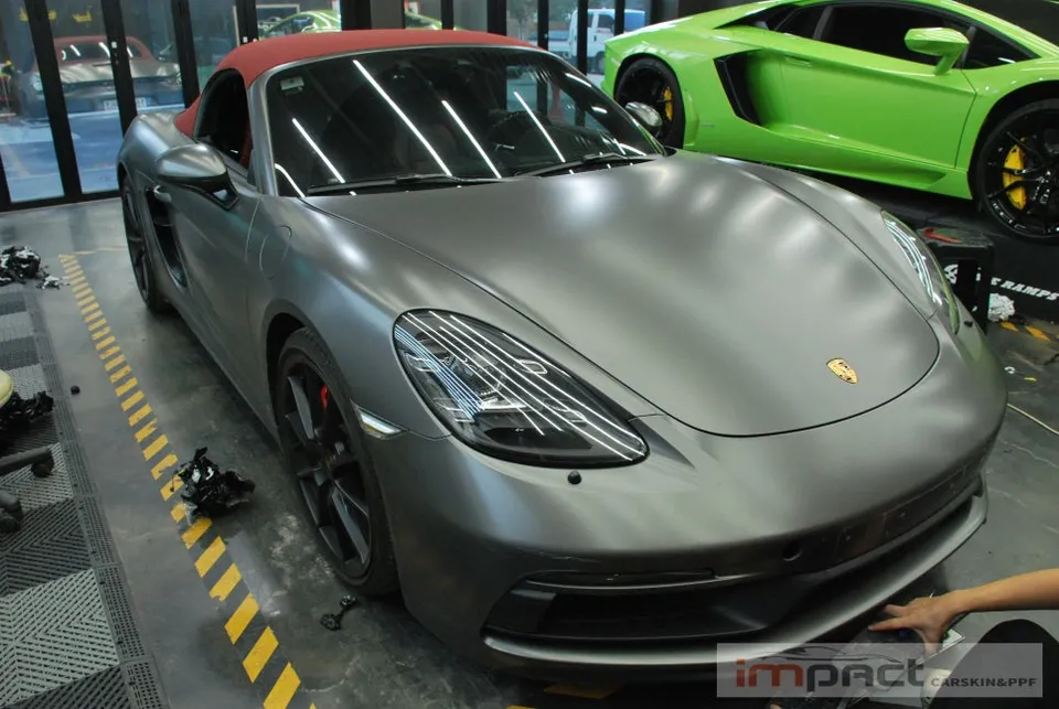 ポルシェ 718 Boxster PPF再施工事例|無光PPFの魅力 施工写真 1-1