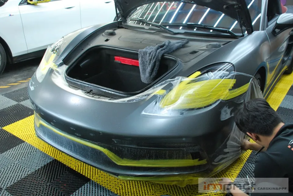 ポルシェ 718 Boxster PPF再施工事例|無光PPFの魅力 施工写真 3-3