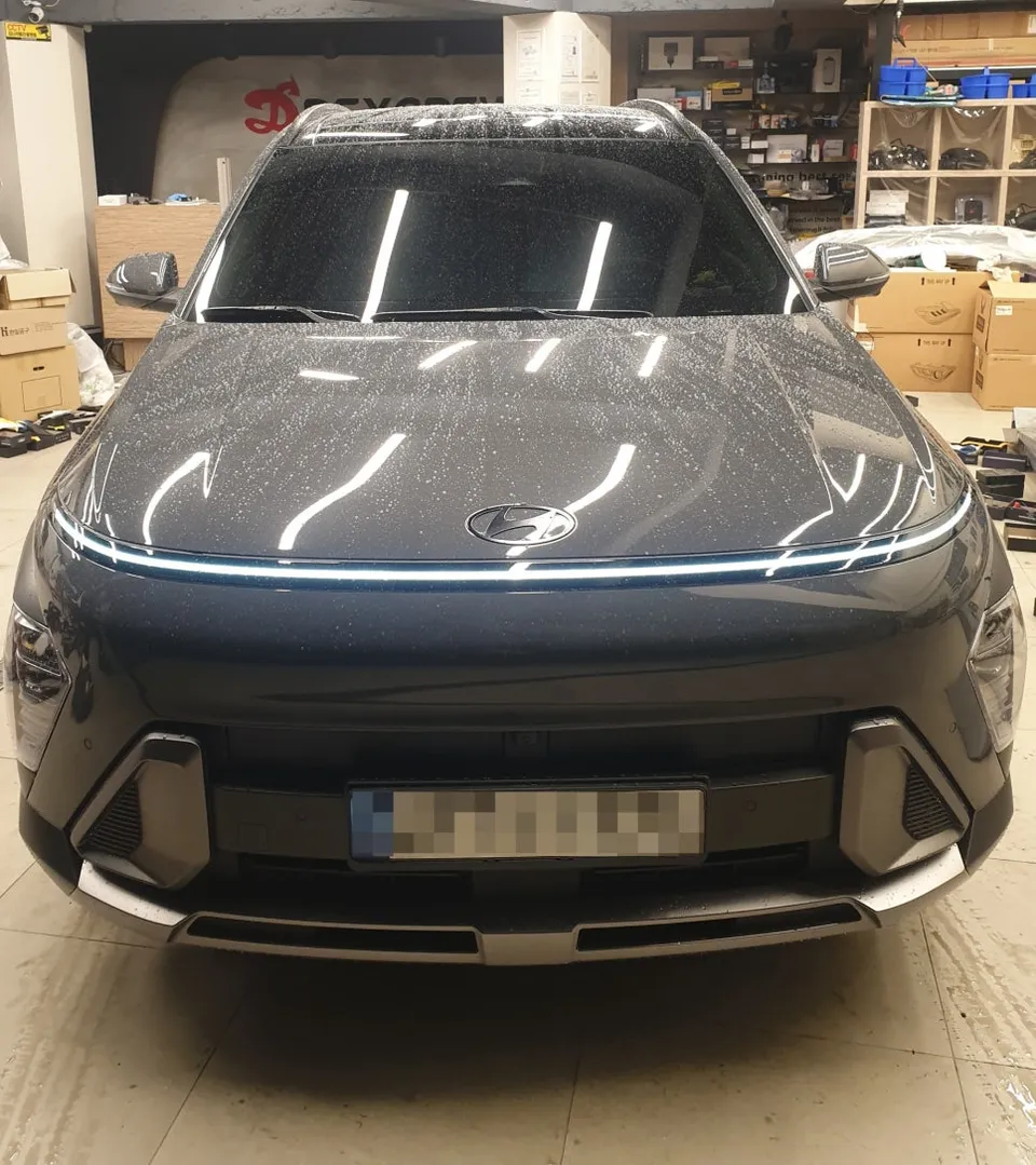 Hyundai Kona lighting upgrade installation result