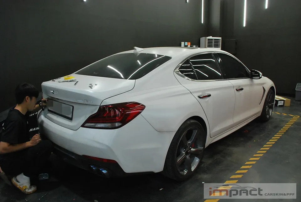 Genesis G70 vinyl wrap - Genesis G70 Vinyl Wrap Review: White Gloss Upgrade photo 3