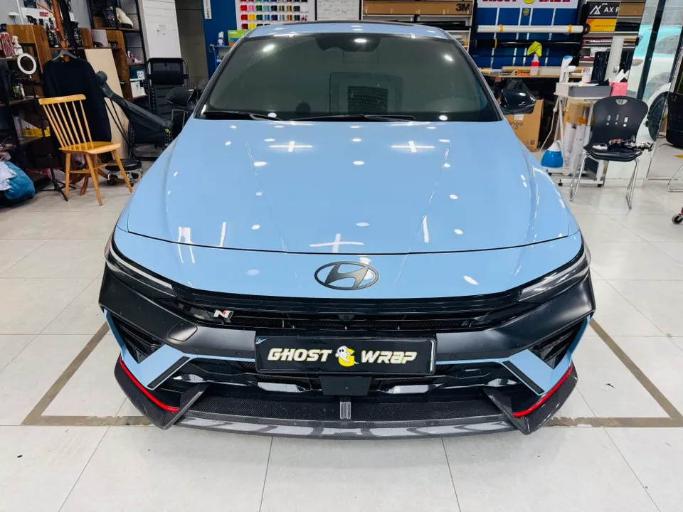 Hyundai Elantra N vinyl wrap installation result