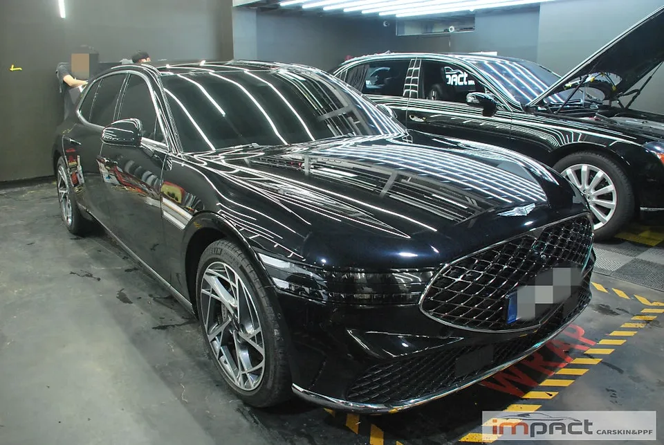Genesis G90のPPF施工事例|無光フィルムで高級感を演出 施工写真 1-1
