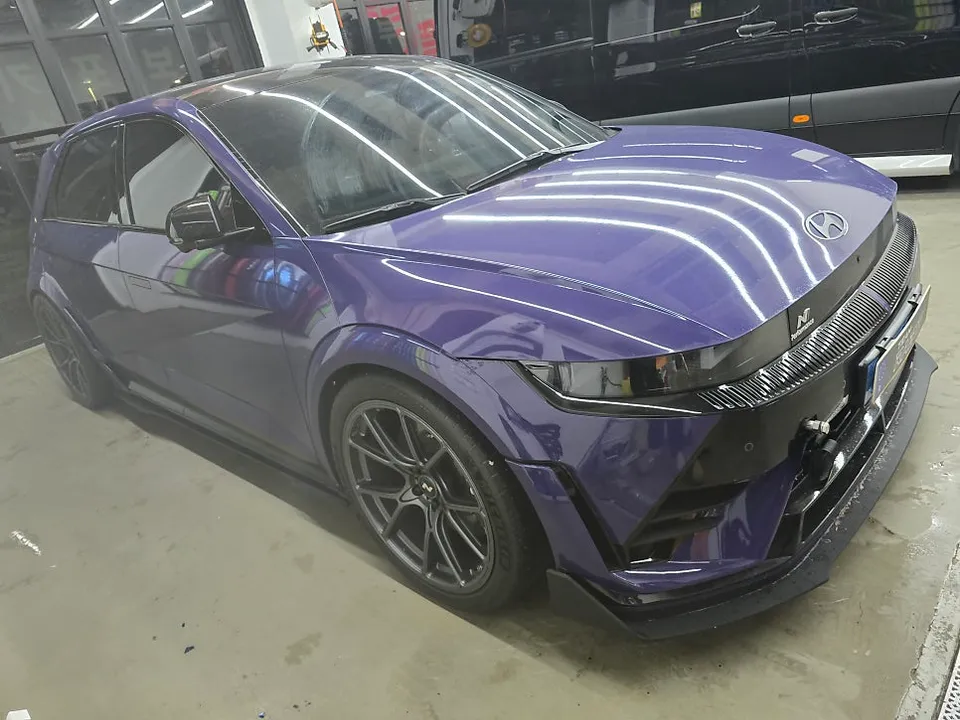 Hyundai IONIQ vinyl wrap - Hyundai IONIQ Vinyl Wrap Review: Olive Green Color Change photo 3
