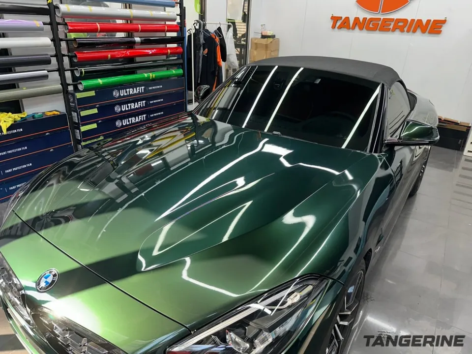 BMW Z4 vinyl wrap - BMW Z4 Vinyl Wrap Review: Midnight Green Color Change photo 3