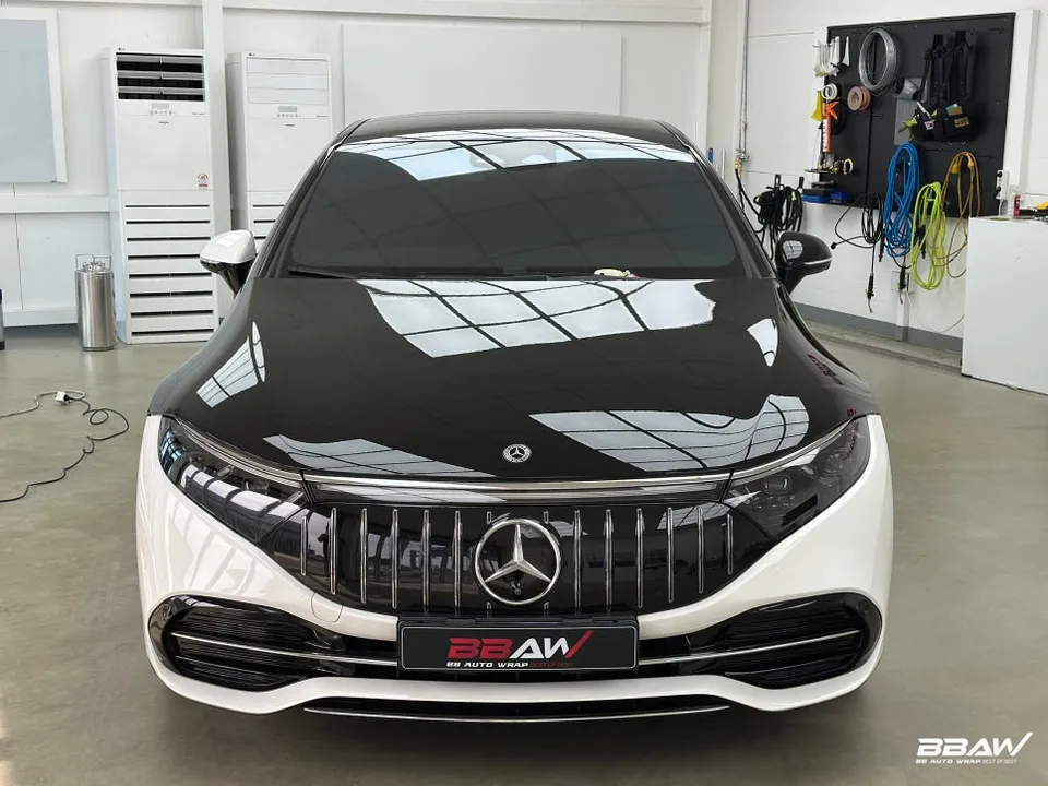 Mercedes-Benz EQS PPF施工事例|マットブラックの高級感 施工写真 1-1