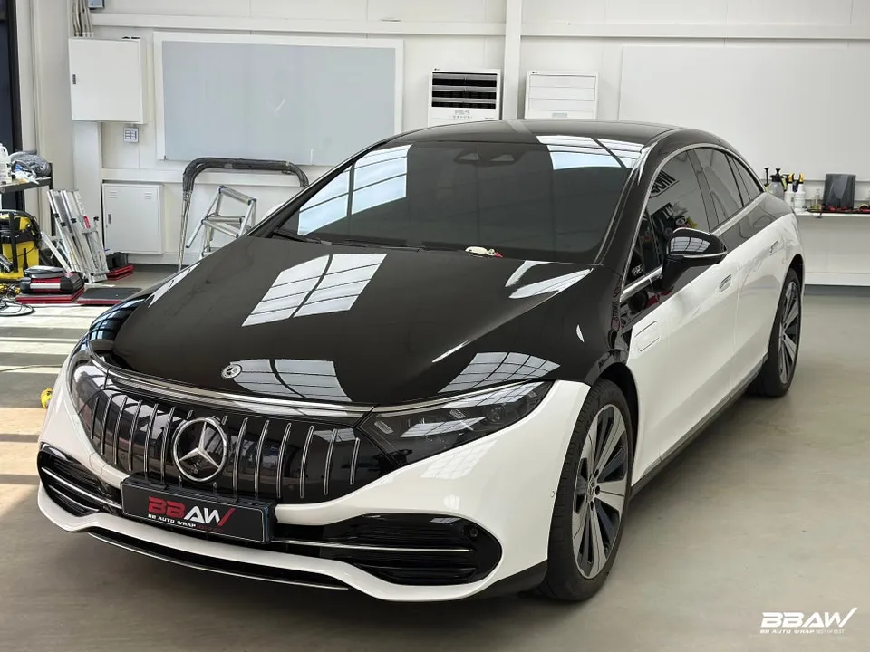 Mercedes-Benz EQS PPF施工事例|マットブラックの高級感 施工写真 2-1