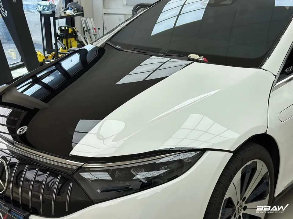 Mercedes-Benz EQS PPF施工事例|マットブラックの高級感 施工写真 2-2