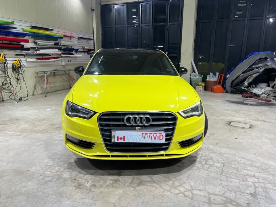 Audi A3 vinyl wrap - Audi A3 Vinyl Wrap Review: Stunning Gloss Yellow Transformation photo 3