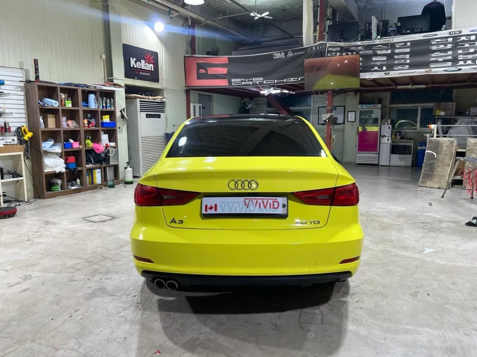 Audi A3 vinyl wrap - Audi A3 Vinyl Wrap Review: Stunning Gloss Yellow Transformation photo 4