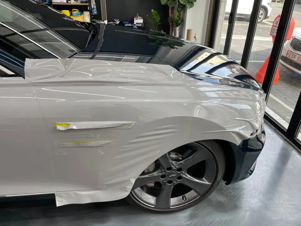 Genesis G80 PPF施工事例|ゲインズボログレーへのカラーチェンジ 施工写真 1-3