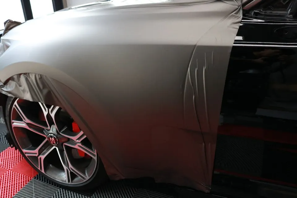 Kia Stinger vinyl wrap - Kia Stinger Vinyl Wrap Restoration Review: 3M Matte Charcoal Meta photo 3