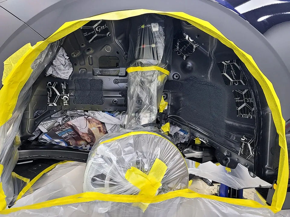 Hyundai Sonata soundproofing installation result
