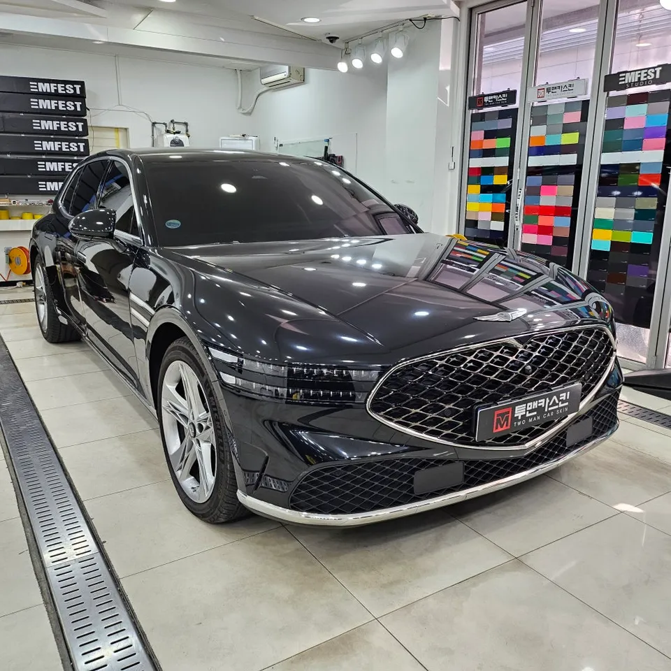 Genesis G90 PPF施工事例｜3年使用後の部分再施工 施工写真 1-1