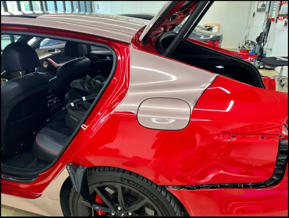 Kia Stinger vinyl wrap - Kia Stinger Vinyl Wrap Review — Paradise Green Color Change photo 5