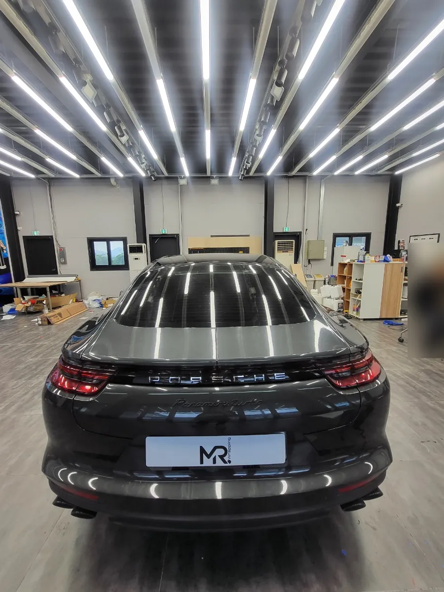 Porsche Panamera vinyl wrap - Porsche Panamera Vinyl Wrap Review: Cement Color Transformation photo 4