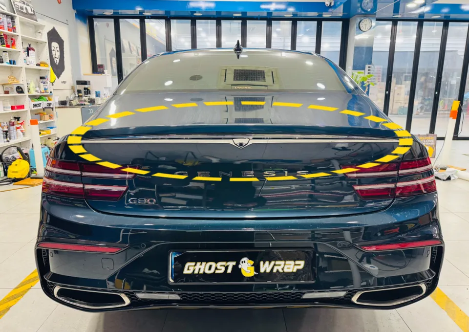 Genesis G80 vinyl wrap installation result