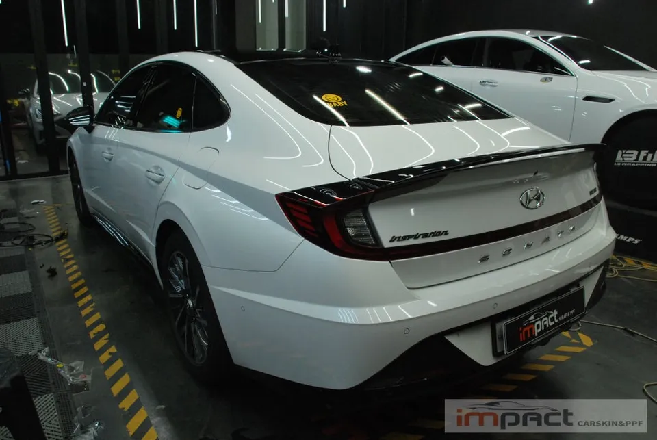 Hyundai Sonata DN8のカーラッピング事例|費用目安・仕上がり 施工写真 1-3