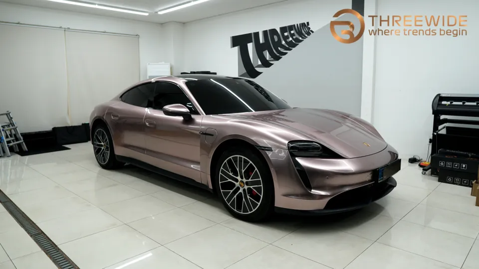 Porsche Taycan vinyl wrap installation result
