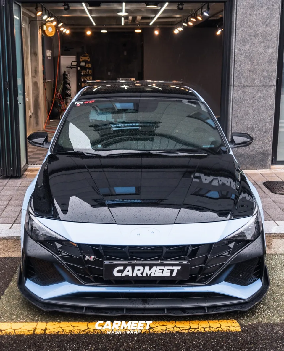 Hyundai Elantra Nのカーラッピング事例|費用目安・仕上がり 施工写真 1-1